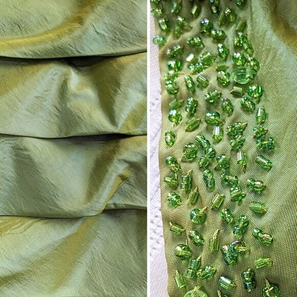 Vtg Y2K MARSONI Avocado Party Dress Jacket Set - The Nanny/Romy & Michele Sz 10 - Picture 3 of 10